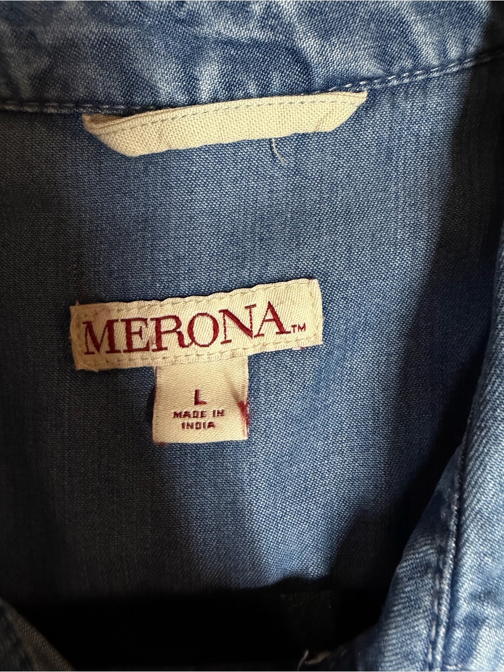 Merona Light Blue Denim Button-Down Shirt - Picture 2 of 3